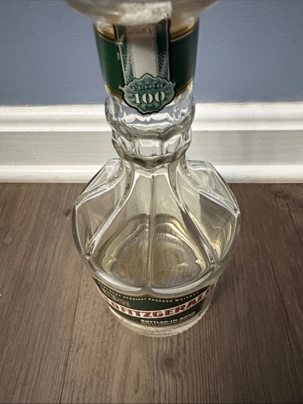 Empty Old Fitzgerald 8 year Bourbon Whiskey Bottle Spring 2021